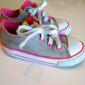 Lime and Pink Converse toddler